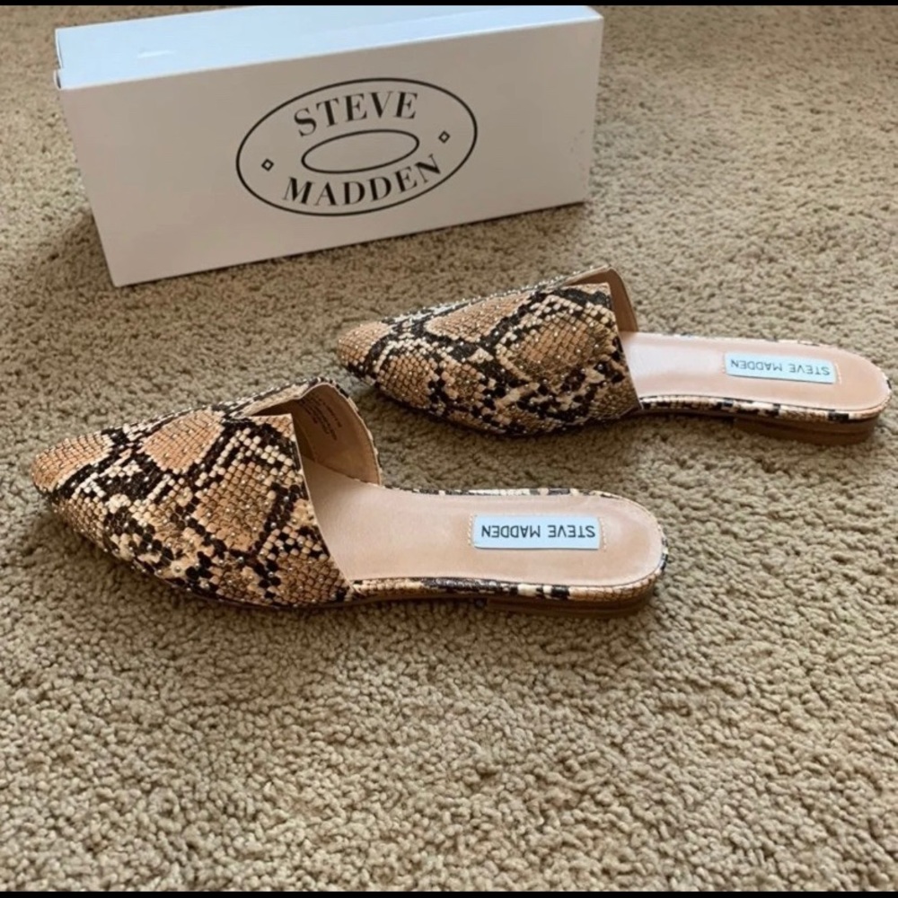 NEW 8 Steve Madden Snake Embossed Slip-On Mule - Picture 9 of 12